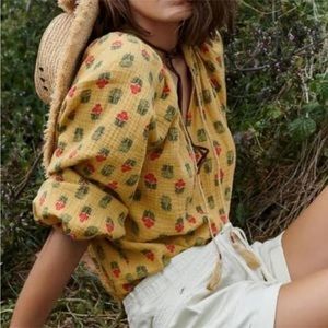 Porridge Anthropologie Floral Top Sz S
